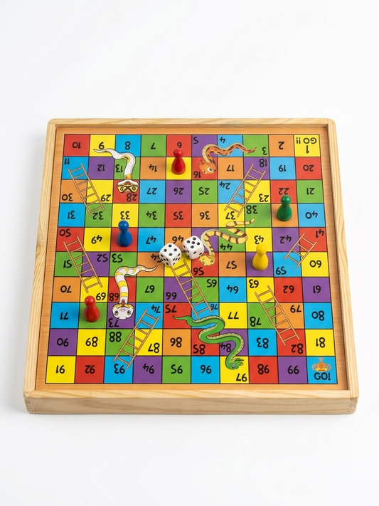 Coffret 2-en-1 Ludo & Serpent Échelle – Jeu de Société Famille