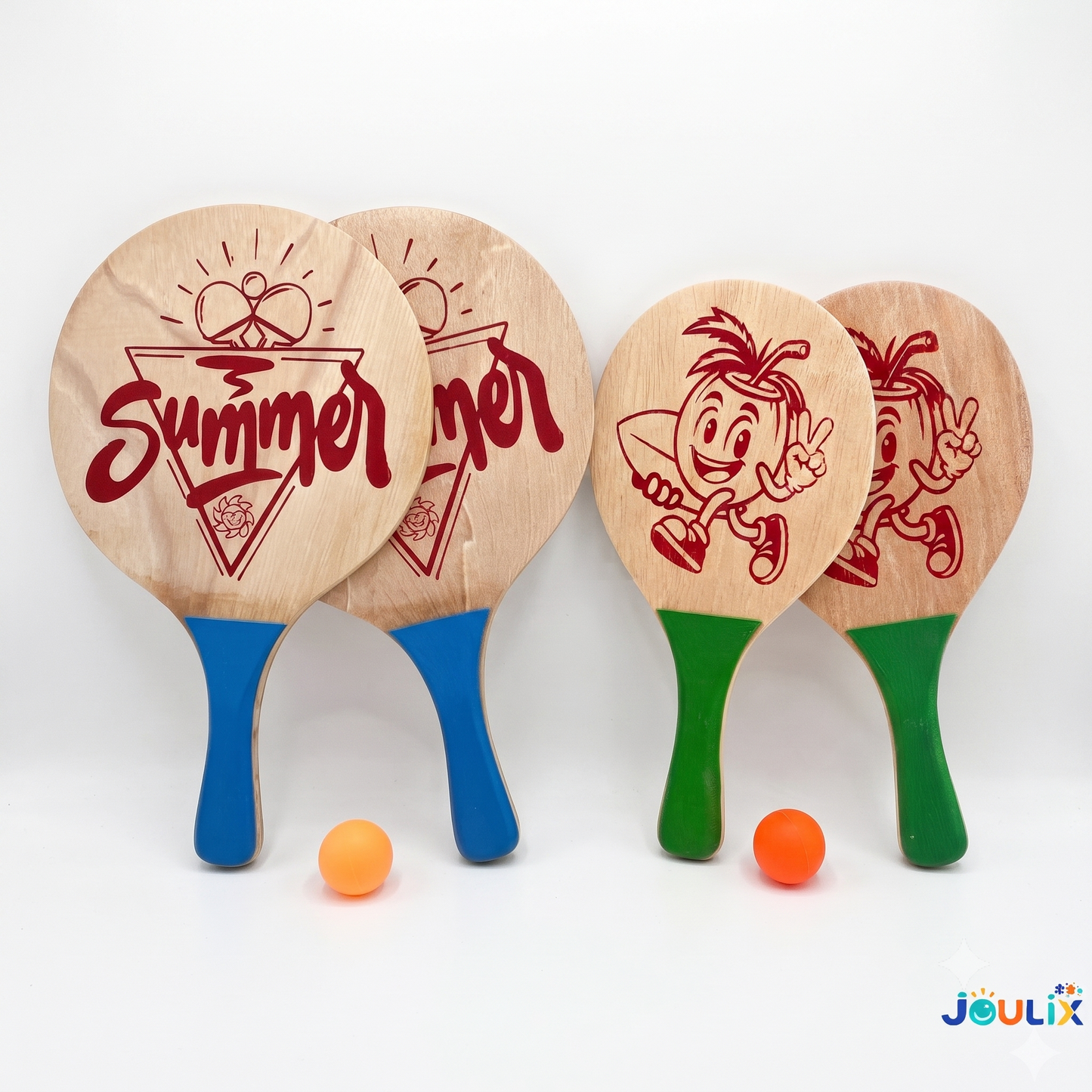 Pack Raquettes de Plage en Bois – Jeu de Plage Famille