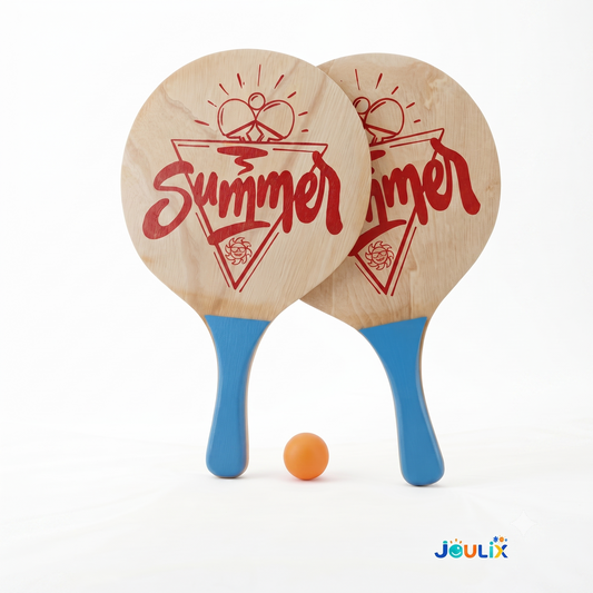 Pack Raquettes de Plage en Bois – Jeu de Plage Famille